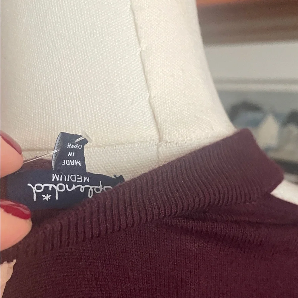 Splendid Burgundy Cold Shoulder Sweater Medium EUC - Picture 8 of 8